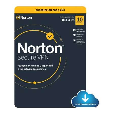 ANTIVIRUS NORTON SECURE VPN ESD, 1 AÑO, 10 DISPOSITIVOS